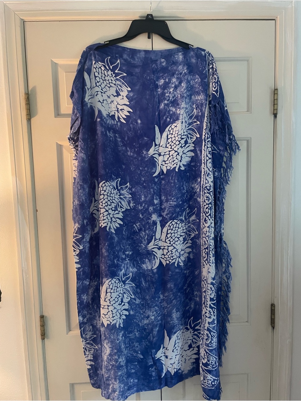 Blue Pineapple Print Women's Kimono Dress